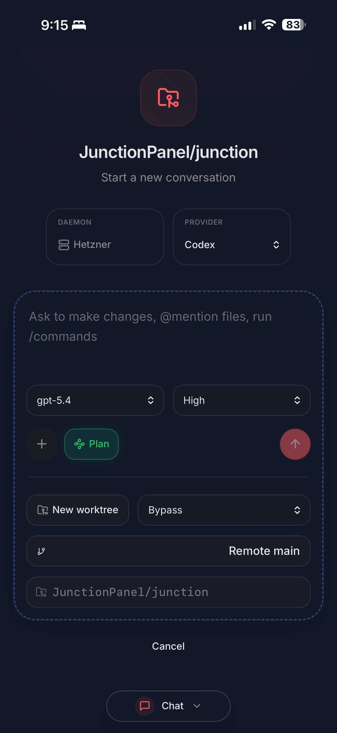 Junction new chat