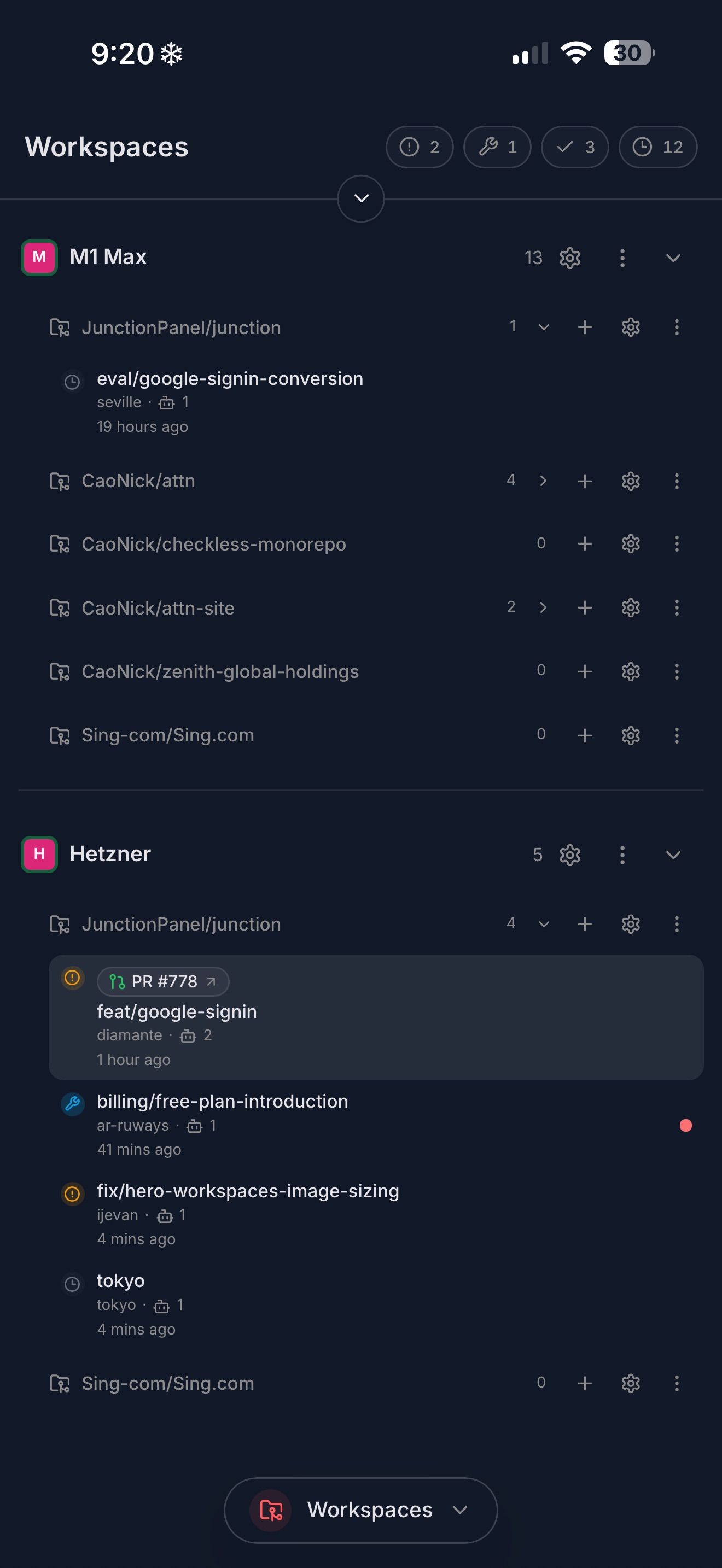 Junction workspaces