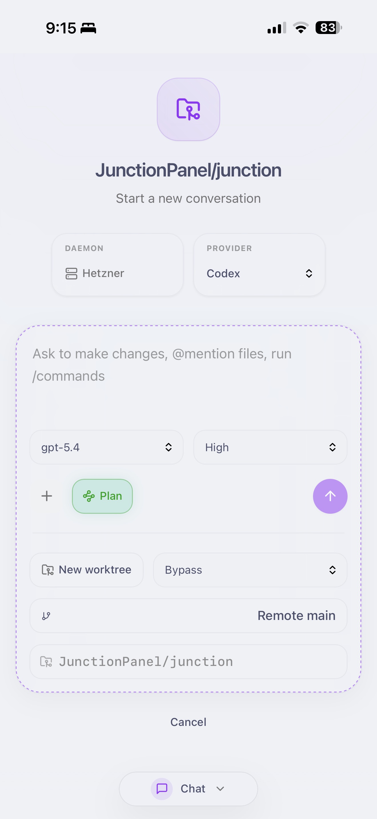 Junction new chat