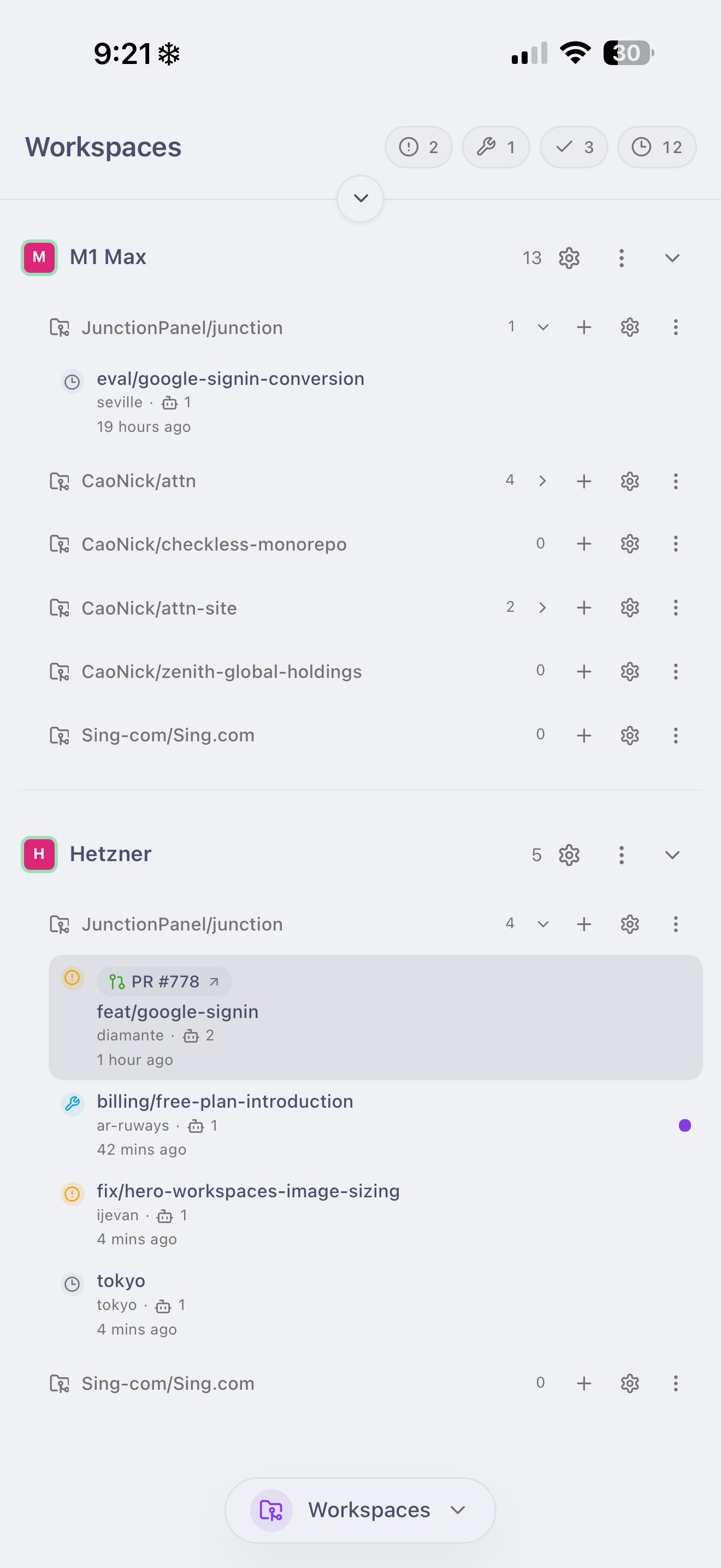 Junction workspaces